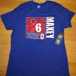 Tyrese Maxey Philadelphia 76ers #0 47 Brand T-Shirt Blue Sixers - New with Tag